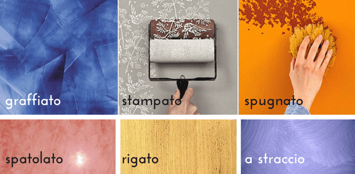 Tecniche pittura pareti interne spugnato, con straccio e altre Tipi di pittura per pareti